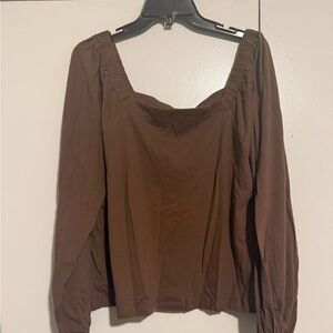 GAP XL Chocolate Brown Women's square Neck Blouse